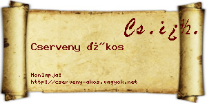 Cserveny Ákos névjegykártya